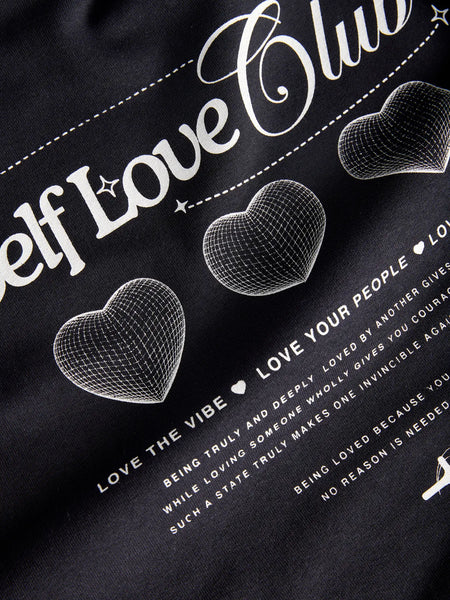JJXX "Self Love Club" Printed Sweatshirt in Black