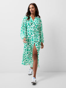 French Connection Islanna Long Sleeve Dress in Green