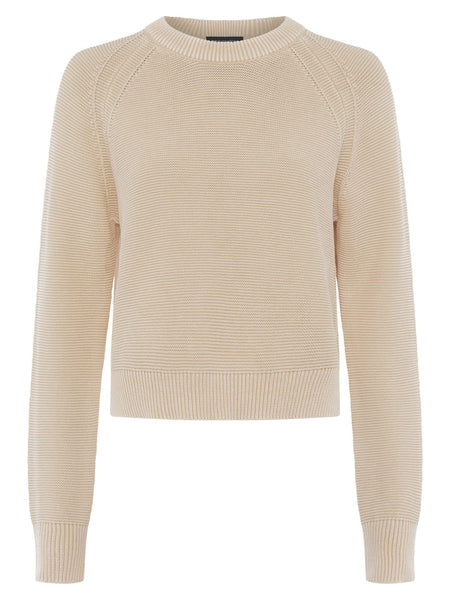 French Connection Lilly Mozart Crew Neck Jumper in Beige