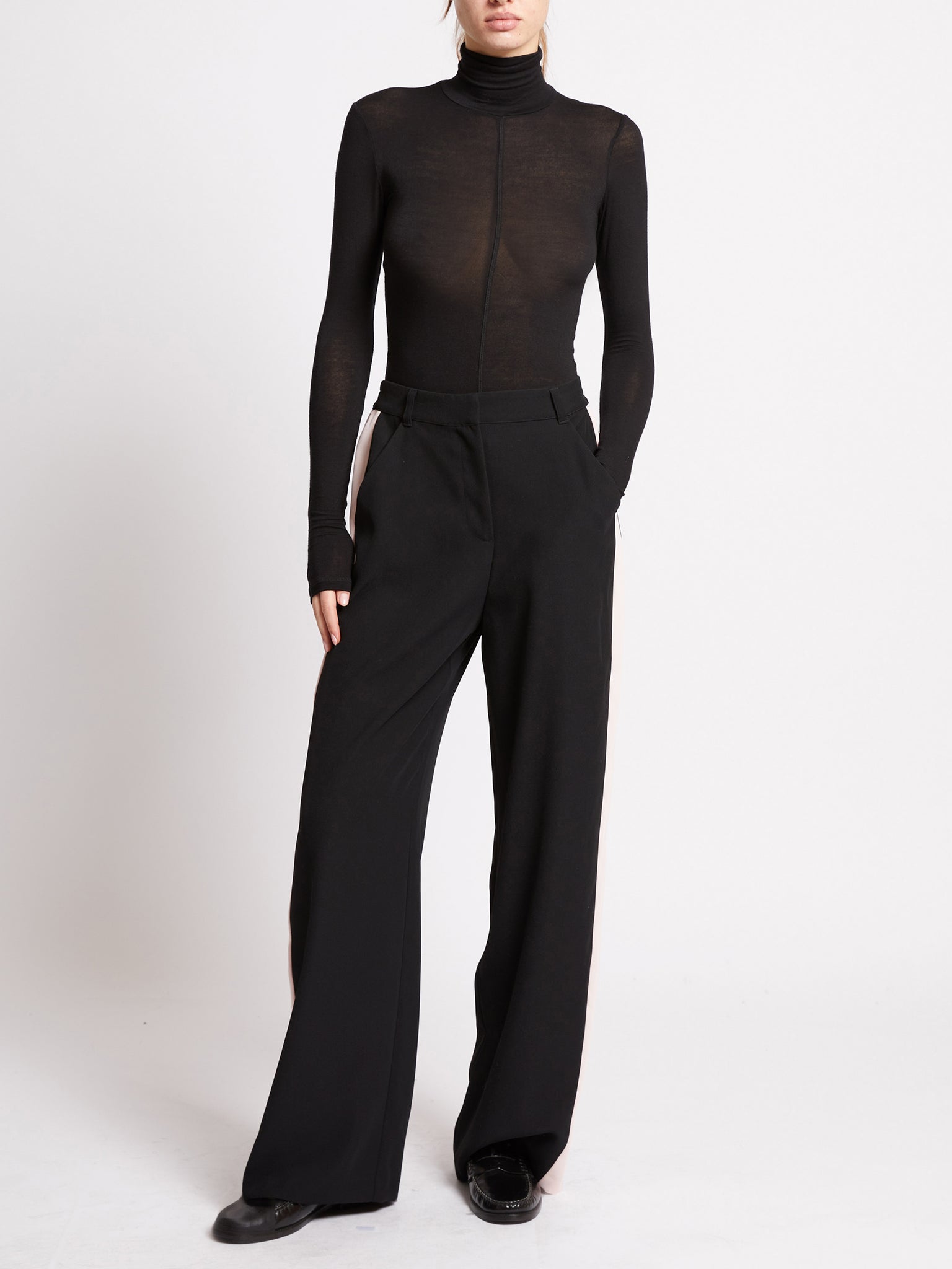 French Connection Vinnie Side Stripe Trousers in Black