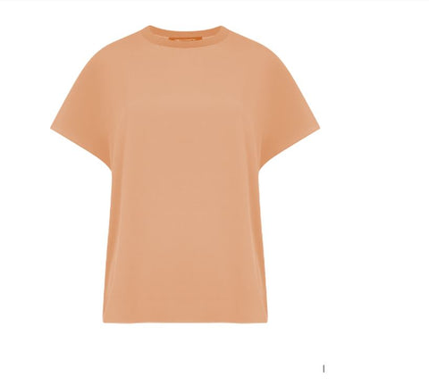 French Connection Crepe Light Crew Neck Top in Orange