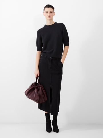 French Connection Denver Denim Midaxi Skirt in Black