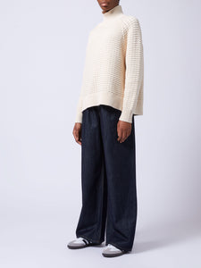 French Connection Keya Popcorn Knit Mozart Jumper in Cream