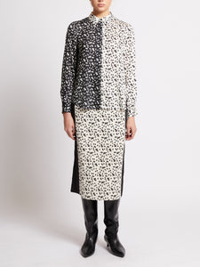 French Connection Harriet Mix Delancey Shirt in Black
