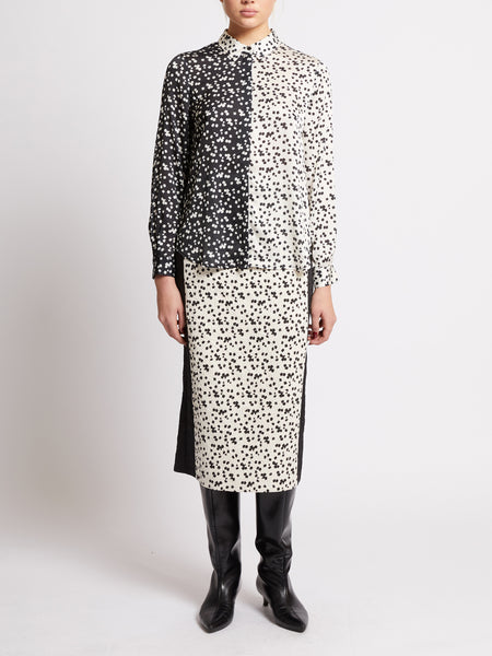 French Connection Harriet Mix Delancey Shirt in Black