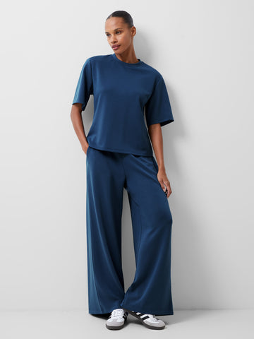 French Connection Wren Wide Leg Trousers in Blue