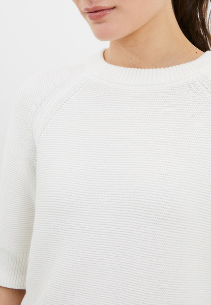 French Connection Lily Mozart Short Sleeve Jumper in White