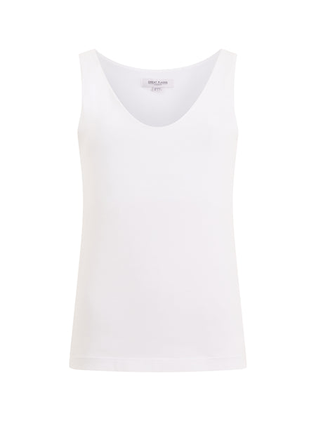 Great Plains Core Organic Fitted Tank Top With Support in White