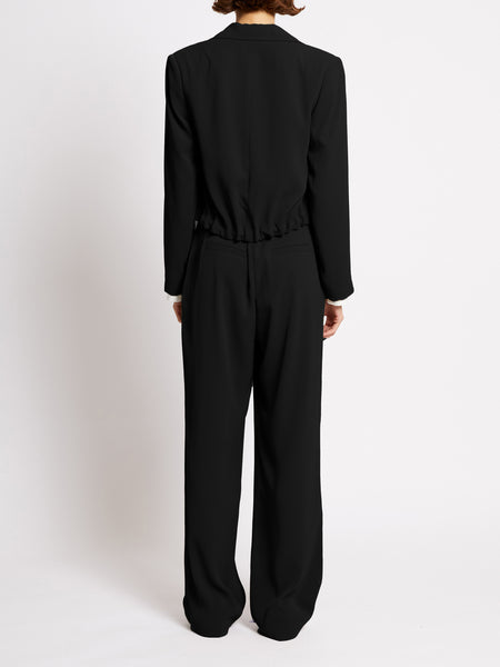 French Connection Vinnie Tailored Cropped Jacket in Black