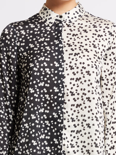 French Connection Harriet Mix Delancey Shirt in Black