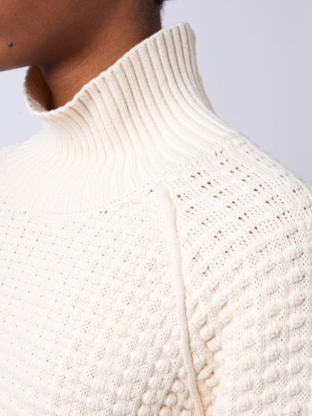 French Connection Keya Popcorn Knit Mozart Jumper in Cream