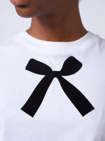 French Connection Bow Graphic T-Shirt in White