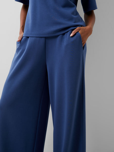 French Connection Wren Wide Leg Trousers in Blue