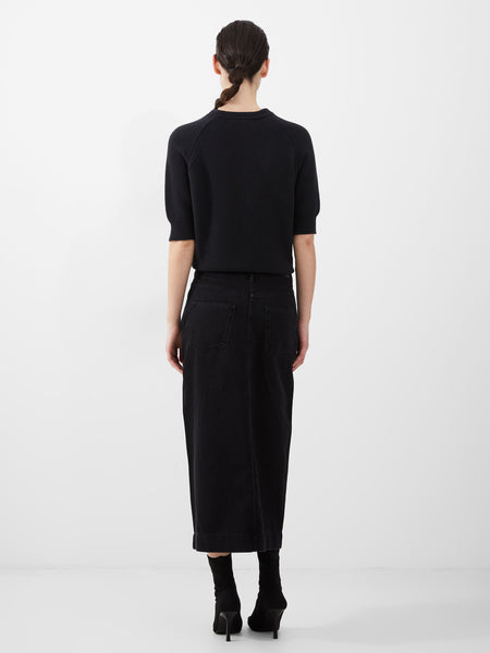 French Connection Denver Denim Midaxi Skirt in Black