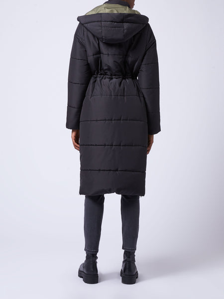 French Connection Auden Double Front Puffer Coat in Black