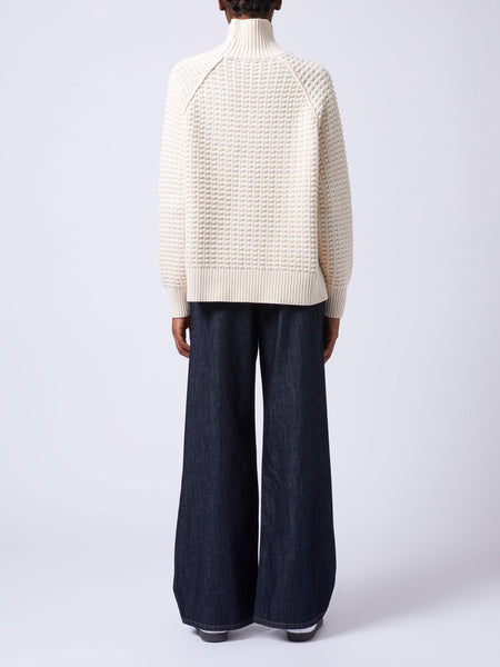 French Connection Keya Popcorn Knit Mozart Jumper in Cream