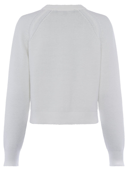 French Connection Lilly Mozart Crew Neck Jumper in White