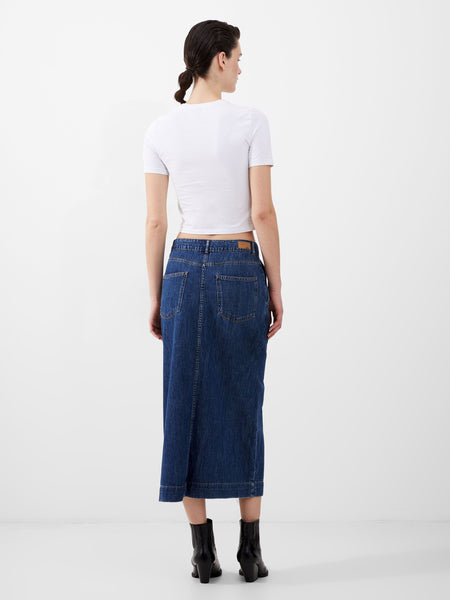 French Connection Denver Denim Midaxi Skirt in Blue