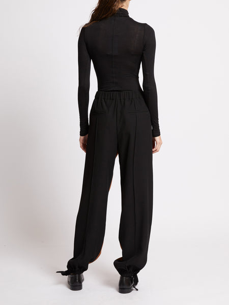 French Connection Bella Twill Contrast Trousers in Brown