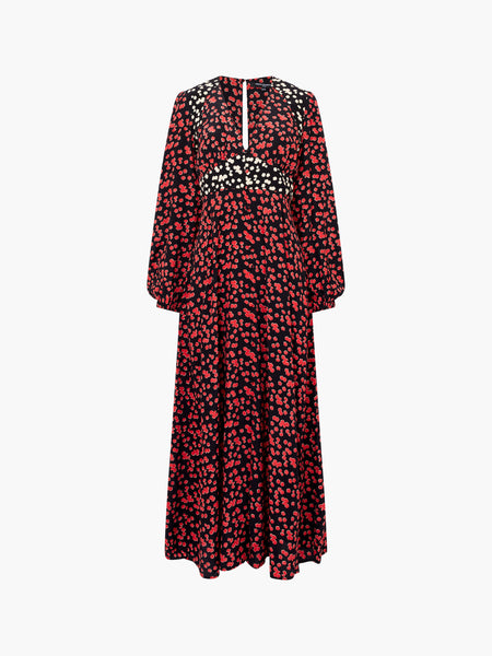 French Connection Harriet Delphine Midi Dress in Red