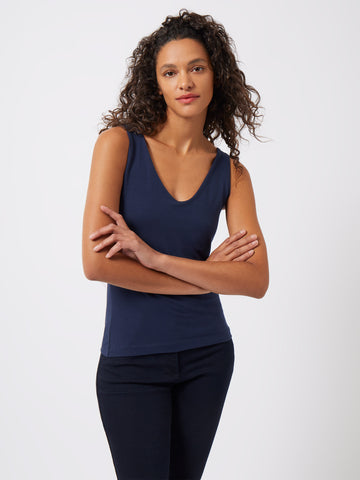Great Plains Core Organic Fitted Tank Top With Support in Navy