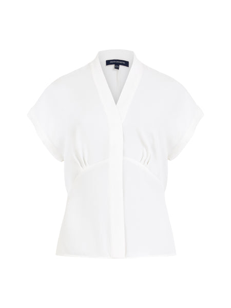 French Connection Carmen Recycled Crepe Blouse in White