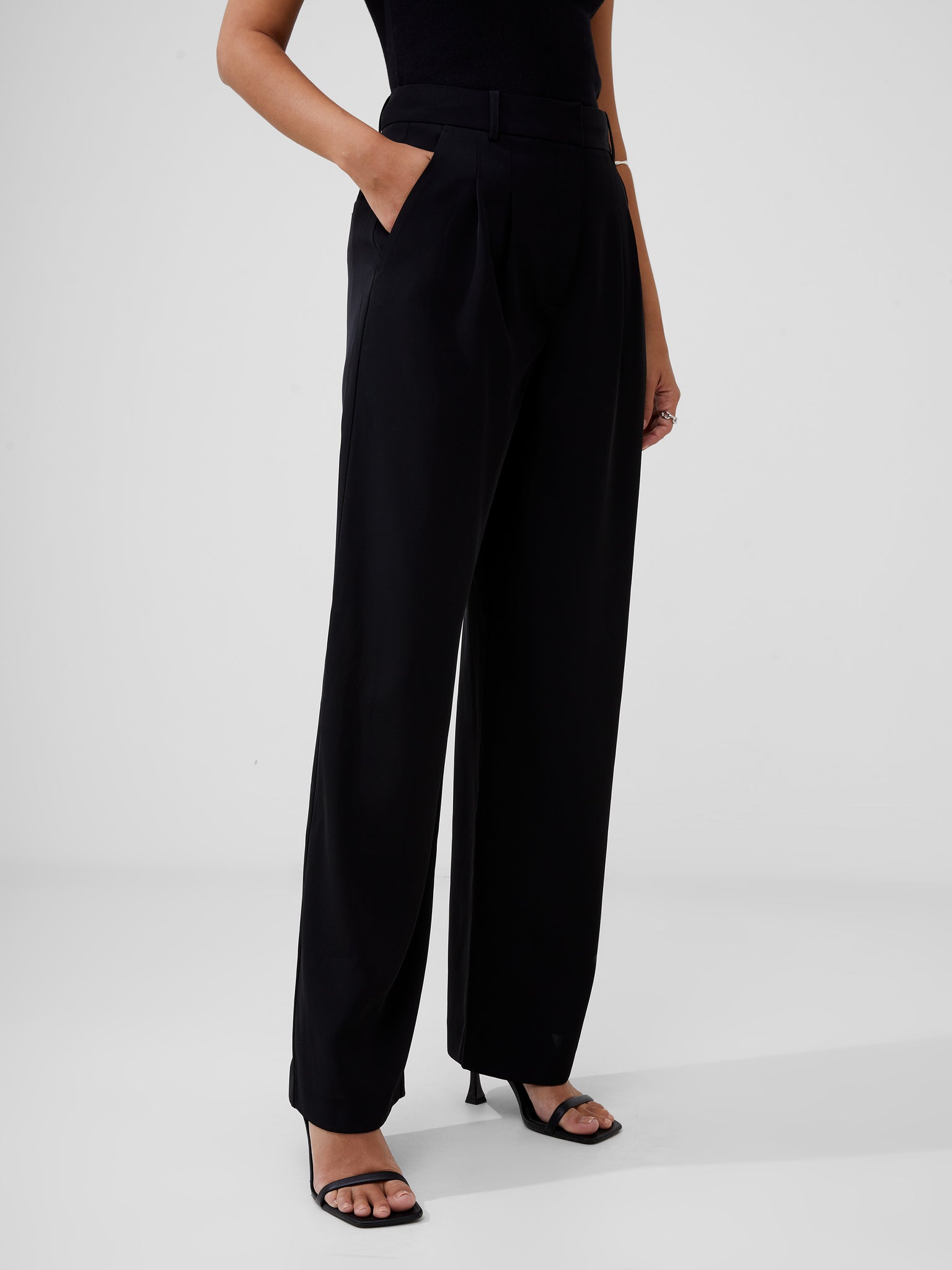 French Connection Harrie Tailored Trousers in Black