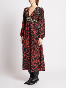 French Connection Harriet Delphine Midi Dress in Red