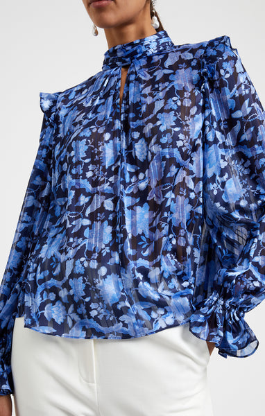 French Connection Cynthia Fauna Top in Blue