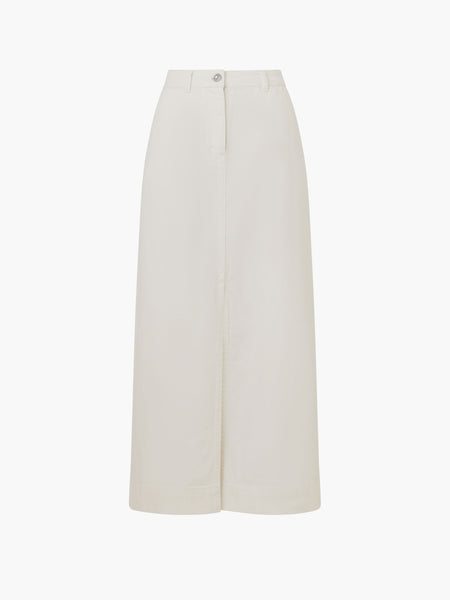 French Connection Denver Denim Midaxi Skirt in Cream