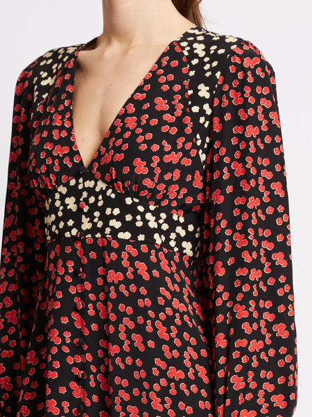 French Connection Harriet Delphine Midi Dress in Red