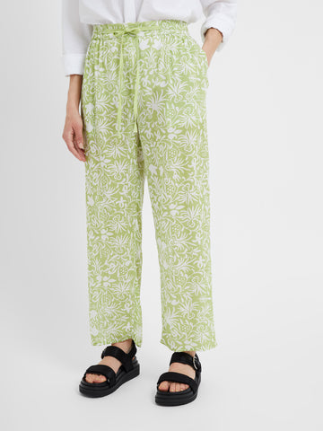 Great Plains Cadiz Floral Drawstring Trousers in Green