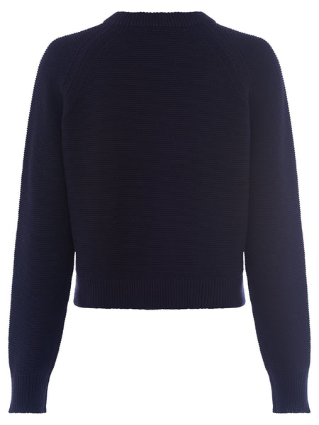 French Connection Lilly Mozart Crew Neck Jumper in Navy