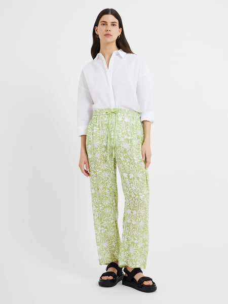 Great Plains Cadiz Floral Drawstring Trousers in Green