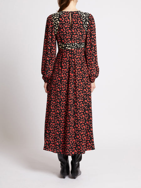 French Connection Harriet Delphine Midi Dress in Red