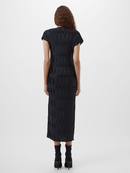 French Connection Moira Pleated Dress in Navy