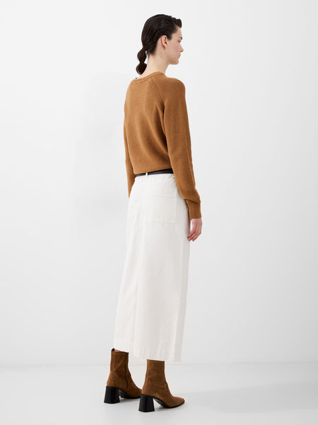 French Connection Denver Denim Midaxi Skirt in Cream