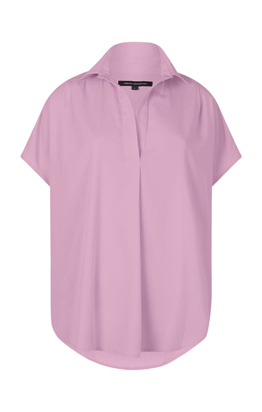 French Connection Crepe Light Cap Sleeve Popover Shirt in Pink