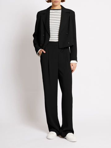 French Connection Vinnie Tailored Cropped Jacket in Black