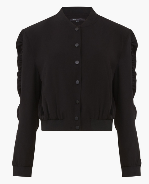 French Connection Harrie Suiting Bomber Jacket in Black