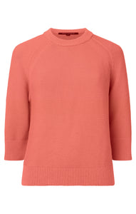 French Connection Lily Mozart Short Sleeve Jumper in Coral