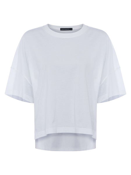 French Connection Tally Crew Neck Top in White