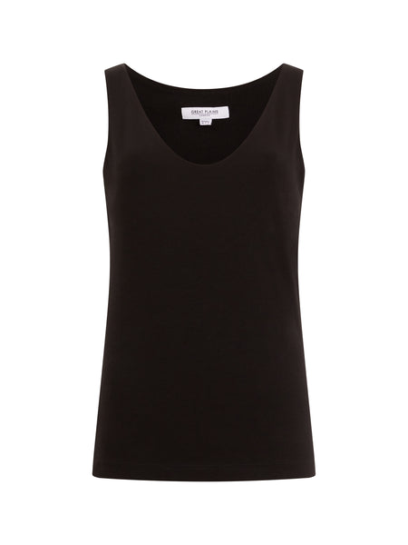 Great Plains Core Organic Fitted Tank Top With Support in Black