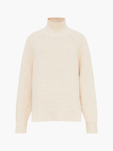 French Connection Keya Popcorn Knit Mozart Jumper in Cream