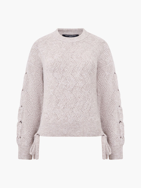 French Connection Tina Cable Tie Jumper in Taupe