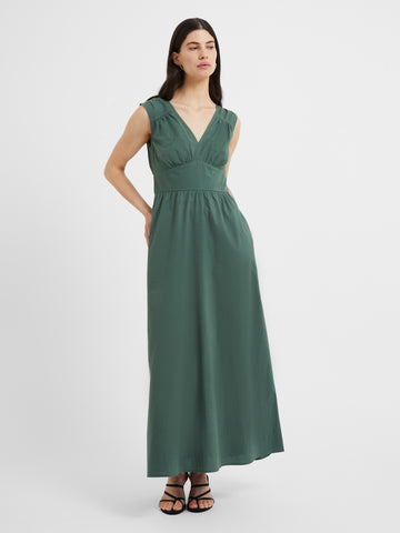 Great Plains Sienna Crisp Cotton Maxi Dress in Green
