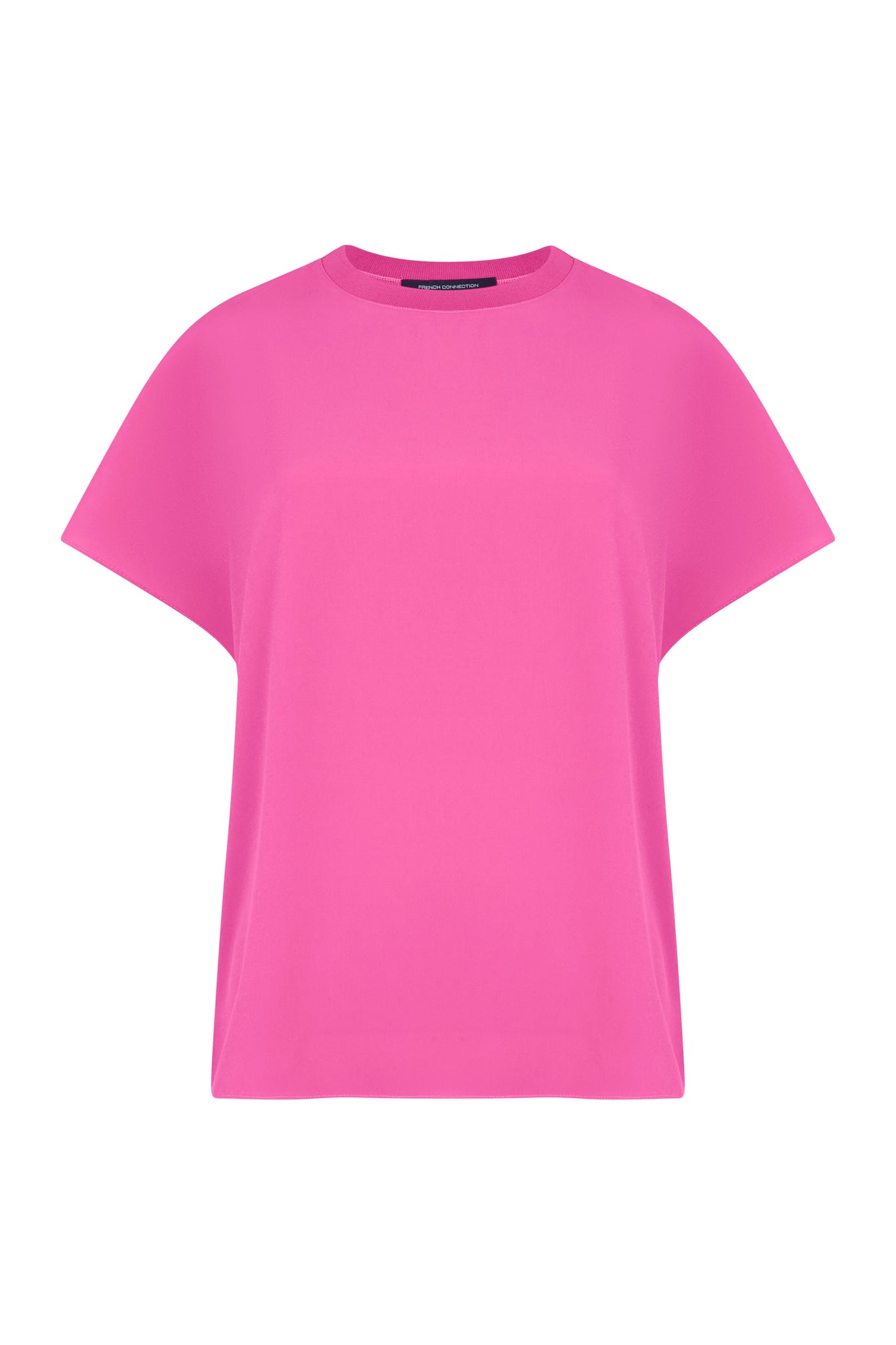 French Connection Crepe Light Crew Neck Top in Pink
