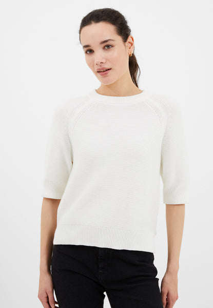French Connection Lily Mozart Short Sleeve Jumper in White