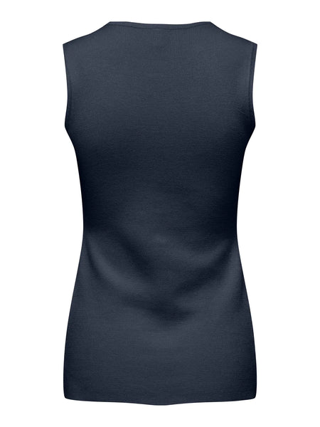 ONLY Sleeveless Button Vest in Navy
