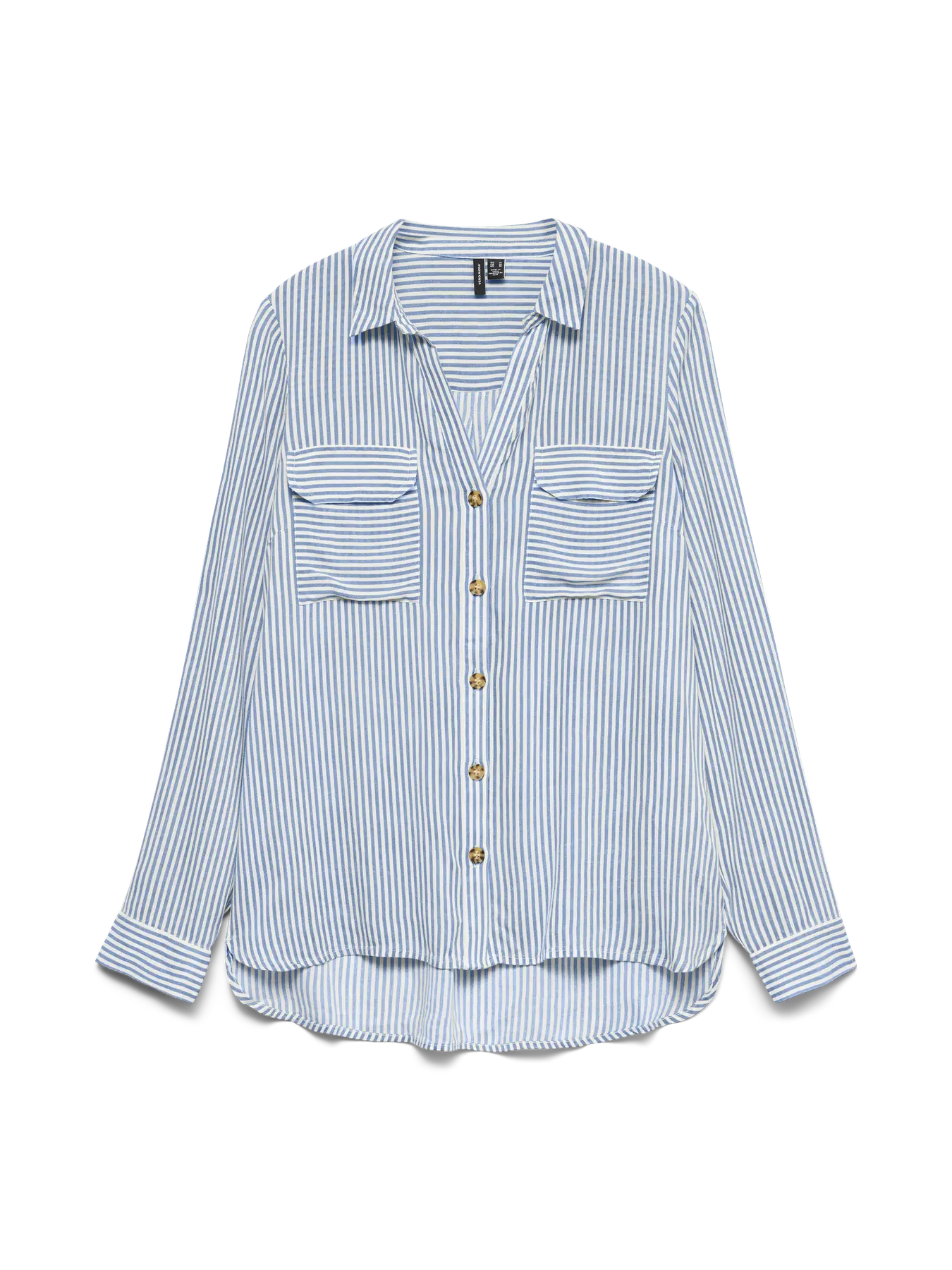 VERO MODA Striped V-Neck Shirt in Blue